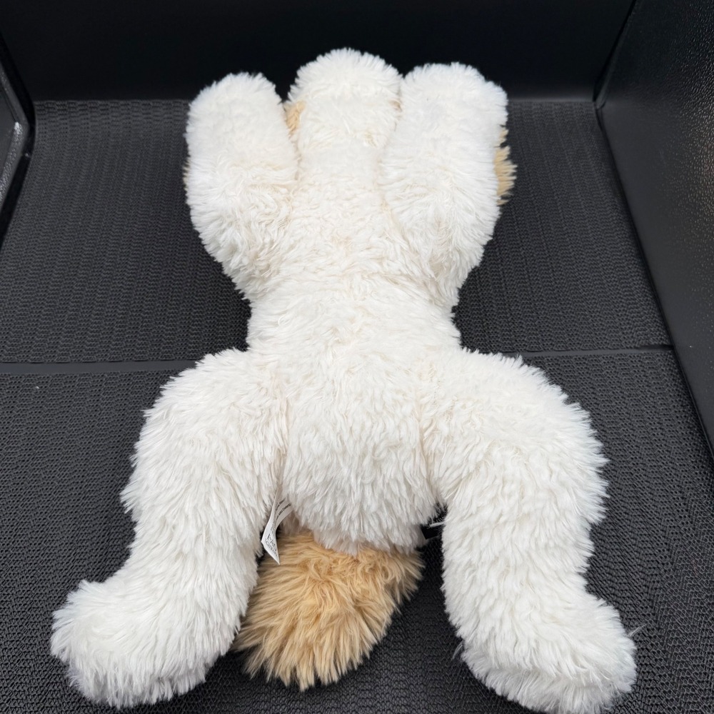 FAO Schwarz Plush Puppy Dog White Tan Floppy Ears Weighted Stuffed Animal 924 - Picture 6 of 13